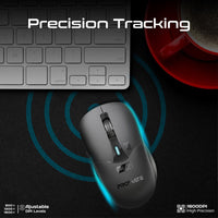 Promate Samo Black wireless mouse - angle view