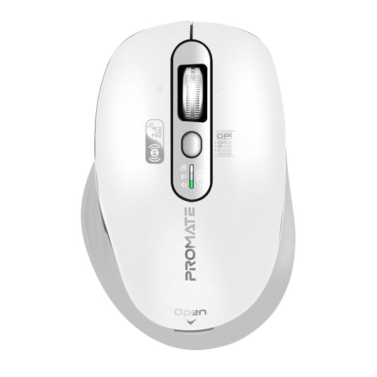 Promate SamoTri White tri-connect wireless mouse - main view