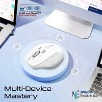 Promate SamoTri White wireless mouse - angle view