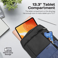 Promate Satchel-HB Tablet Hand Bag 13 inch Anti-Theft Blue-Open