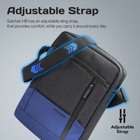 Promate Satchel-HB Tablet Hand Bag 13 inch Anti-Theft Blue-Strap