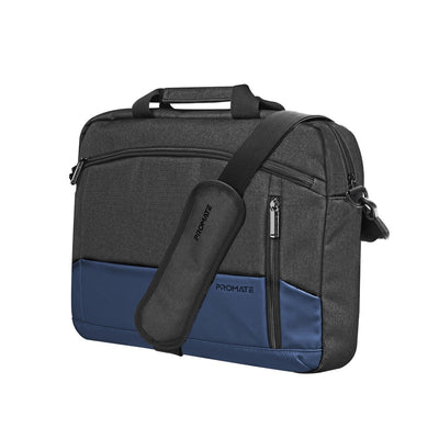 Promate Satchel-MB Laptop Messenger Bag 15.6 inch Blue-Front