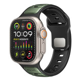 سوار ساعة آبل رياضي بلونين من السيليكون | Promate SiliBand-DC Durable Two-Toned Silicone Sporty Watch Band - Midnight Green