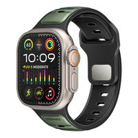 Promate SiliBand-DC سوار ساعة آبل رياضي بلونين - أخضر ميدنايت - صورة أمامية