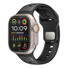 Promate SiliBand-DC سوار ساعة آبل رياضي بلونين - أسود - صورة أمامية