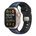 سوار ساعة آبل رياضي بلونين من السيليكون | Promate SiliBand-DC Durable Two-Toned Silicone Sporty Watch Band - Blue