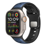 سوار ساعة آبل رياضي بلونين من السيليكون | Promate SiliBand-DC Durable Two-Toned Silicone Sporty Watch Band - Blue