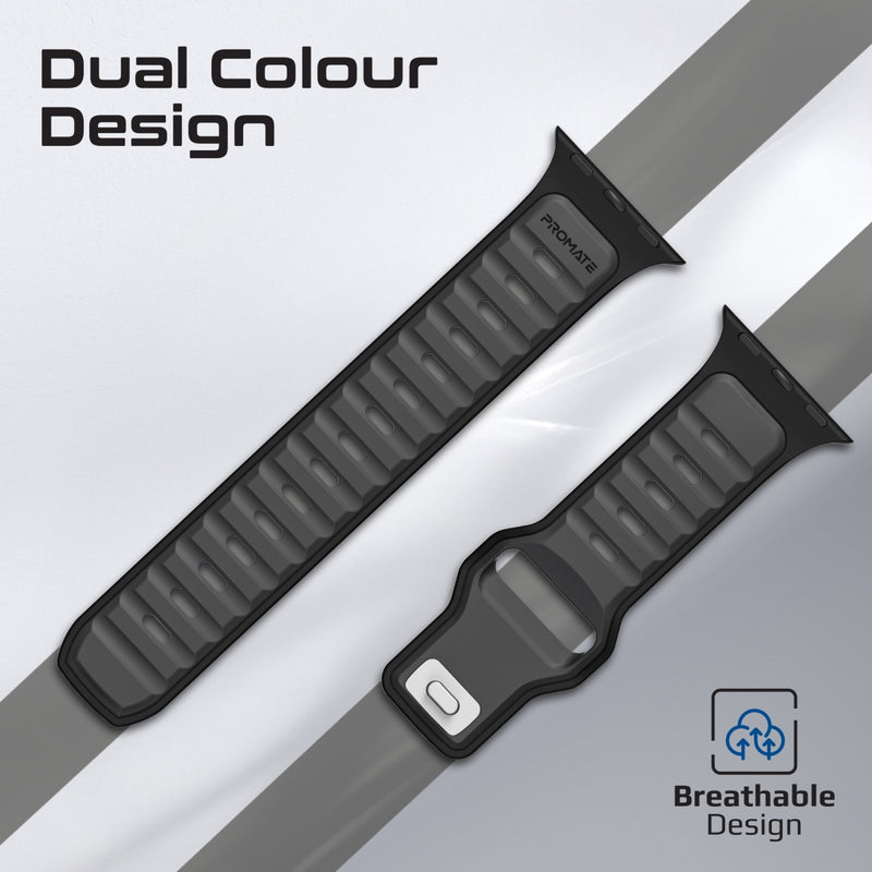 Promate SiliBand-DC إبزيم ستانلس ستيل مقاوم للصدأ - أسود