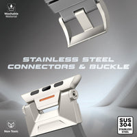Promate SilicaBand-Pro تصميم متعدد الفتحات لضبط المقاس - رمادي