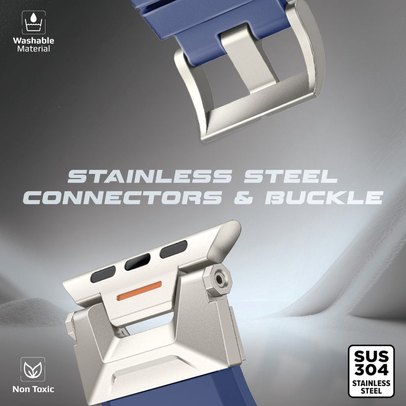 Promate SilicaBand-Pro تصميم متعدد الفتحات لضبط المقاس - كحلي