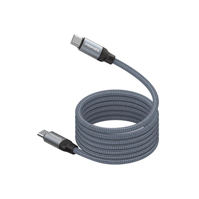 Promate Springy Grey 60W self-organizing magnetic USB-C cable - main view