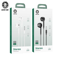 Guhguhkên Kabloyî yên Stereo yên Green Lion bi Jack-a 3.5mm û Mîkrofona Çêkirî - Spî