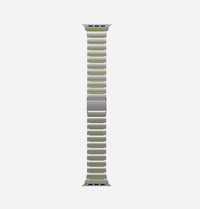 UNIQ Strova Flex stainless steel Apple Watch strap Titanium Silver Lime Green - link detail
