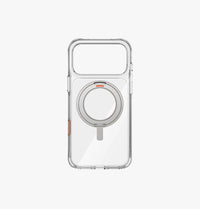UNIQ Swivix rotating kickstand case for iPhone 17 Pro Max Clear - metal grip ring