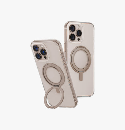 UNIQ Swivix 360 rotating kickstand case for iPhone 16 Pro Max Taupe Gold