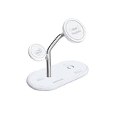 محطة شحن MagSafe 57 واط معتمدة MFi بثلاثة مواضع شحن | Promate Synergy-Pro 57W High Speed MagSafe Charging Station - White