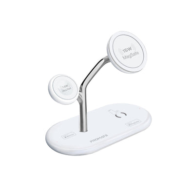 Promate Synergy-Pro محطة شحن MagSafe 57 واط معتمدة MFi - أبيض - صورة أمامية