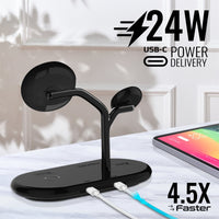 Promate Synergy-Pro تشحن الآيفون والساعة والـAirPods سوية - أسود
