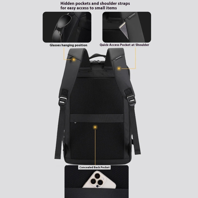 حقيبة ظهر بانجي للسفر بسعة كبيرة - اسود | BANGE Travel Backpack – Black