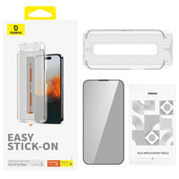 Baseus Sapphire Series Privacy Protection Tempered Glass Screen Protector for Ip 15 - واقي شاشة زجاجي بحماية الخصوصية من بيسوس لآيفون 15