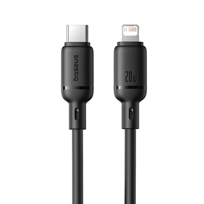 كابل Baseus Silky C إلى Lightning 20W 1م أسود - Baseus Silky Cable C to iP 20W 1m Black