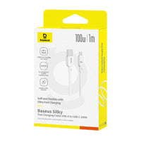 Baseus Silky Cable USB to Type-C 100W 1m White | كابل بيسوس سيلكي يو اس بي تايب سي 100 واط 1 متر أبيض