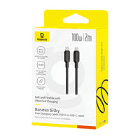 Baseus Silky Cable C→iP 20W 2m Black | كابل بيسوس سيلكي شحن سريع 20 واط 2 متر أسود