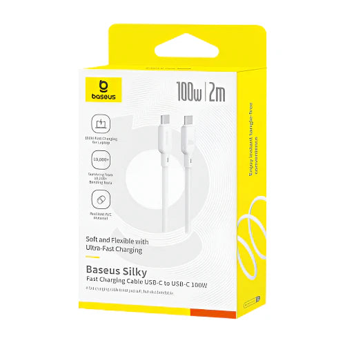 Baseus Silky Cable C-C 100W 2m - كابل بيسوس سيلكي شحن سريع