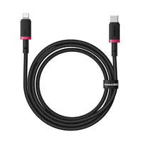 Baseus Dura Cable Type-C to Lightning 20W 1m Red+Black | كابل بيسوس ديورا تايب سي لايتننج 20 واط 1 متر أحمر وأسود