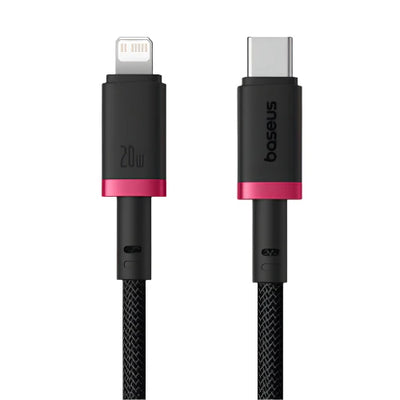 Baseus Dura Cable Type-C to Lightning 20W 1m Red+Black | كابل بيسوس ديورا تايب سي لايتننج 20 واط 1 متر أحمر وأسود