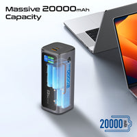 Promate Titan-130RC Power Bank 20000mAh 130W Retractable USB-C Black-Angle