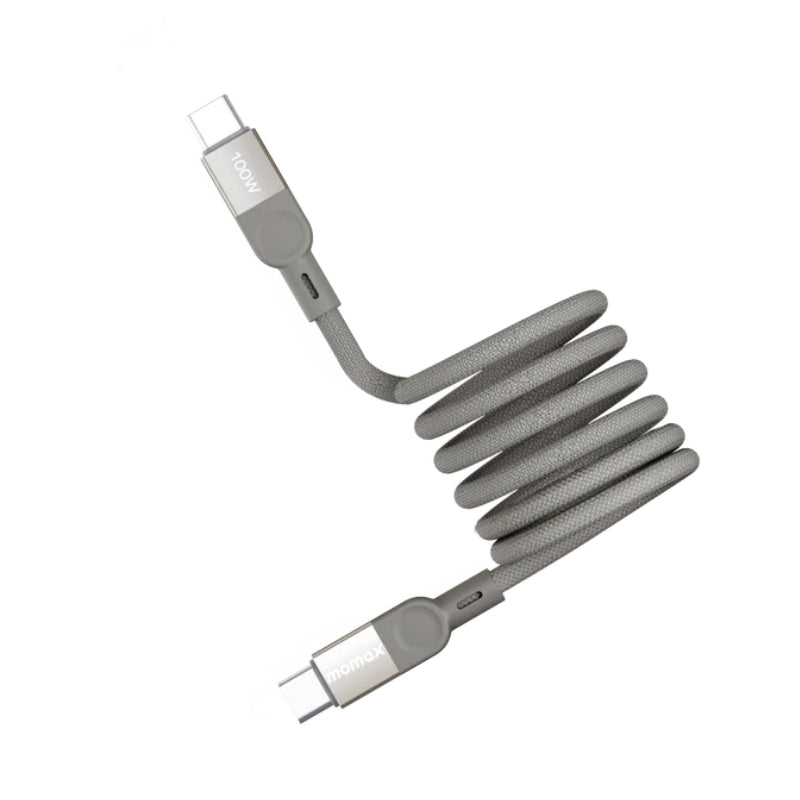 Kabloya Magnetîk a USB-C bo USB-C ya Momax Mag Link 100W, 1m - Kabloya Magnetîk a Momax Mag Link, USB-C bo USB-C, Şarjkirina Bilez 100W, Dirêjahiya 1m