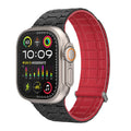 سوار ساعة آبل مغناطيسي بسيليكون وحلقة معدنية | Promate Track Premium Magnetic Silicone with Metal Loop Watch Strap - Black