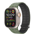سوار ساعة آبل مغناطيسي بسيليكون وحلقة معدنية | Promate Track Premium Magnetic Silicone with Metal Loop Watch Strap - Midnight Green
