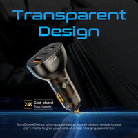 Promate TransDrive-80W منفذا USB-C بقوة 30 و 20 واط ومنفذ QC 3.0