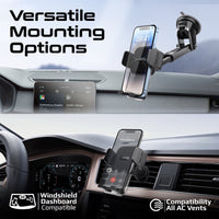 Promate TransHold-EXT windshield dashboard mounting options