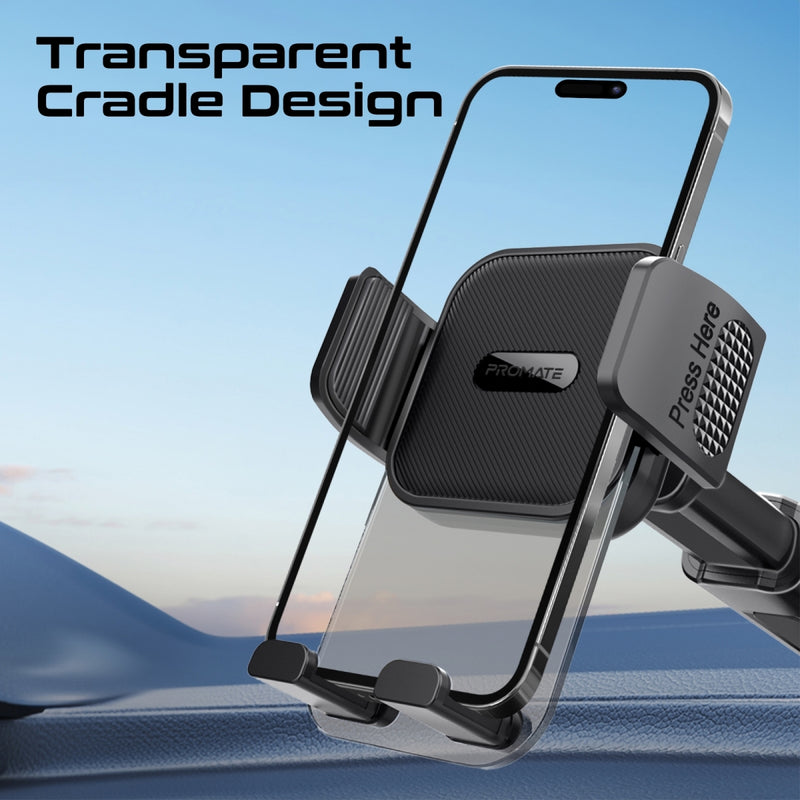 Promate TransHold transparent car cradle - angle view