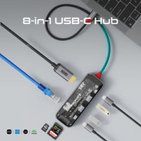 Promate TransHub-Mini transparent hub - angle view