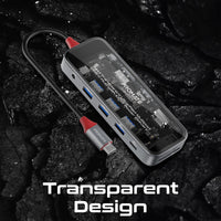Promate TransHub-Pro transparent hub - angle view