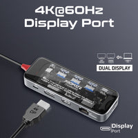 Promate TransHub-Pro connected to a laptop with dual displays