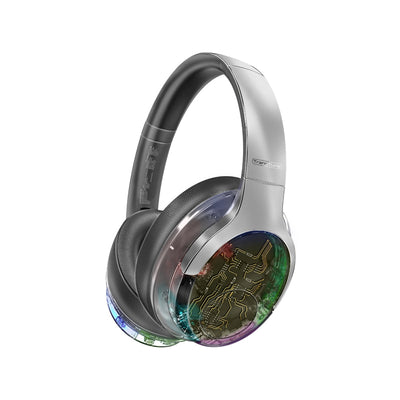 Promate TransTune ANC RGB Wireless Headphones 600mAh Silver-Front