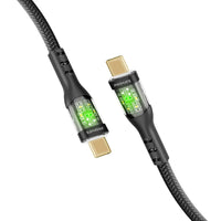 Promate TransLine-CC200 Black 60W USB-C cable with transparent LED shells - main view
