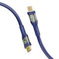 كابل USB-C شحن سريع 60 واط بأطراف شفافة وإضاءة LED بطول مترين | Promate TransLine-CC200 - كحلي