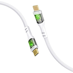 Promate TransLine-CC200 White 60W USB-C cable with transparent LED shells - main view