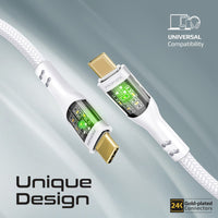 Promate TransLine-CC200 White cable charging a laptop at 60W Power Delivery