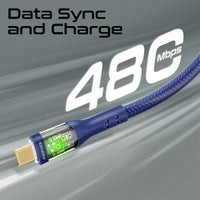Promate TransLine-CC200 Navy cable charging a laptop at 60W Power Delivery