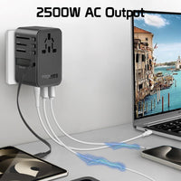 Promate TripMate-GaN70R كيبل USB-C قابل للسحب بطول 70 سم وقوة 45 واط
