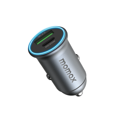 شاحن سيارة موماكس Move مزدوج المنافذ بقدرة شحن 30 واط | Momax MoVe 30W Dual-Port Fast Car Charger