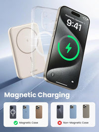 بنك طاقة UGREEN مغناطيسي لاسلكي 5000mAh 15W | UGREEN 5000mAh Mini Magnetic Wireless 15W Power Bank