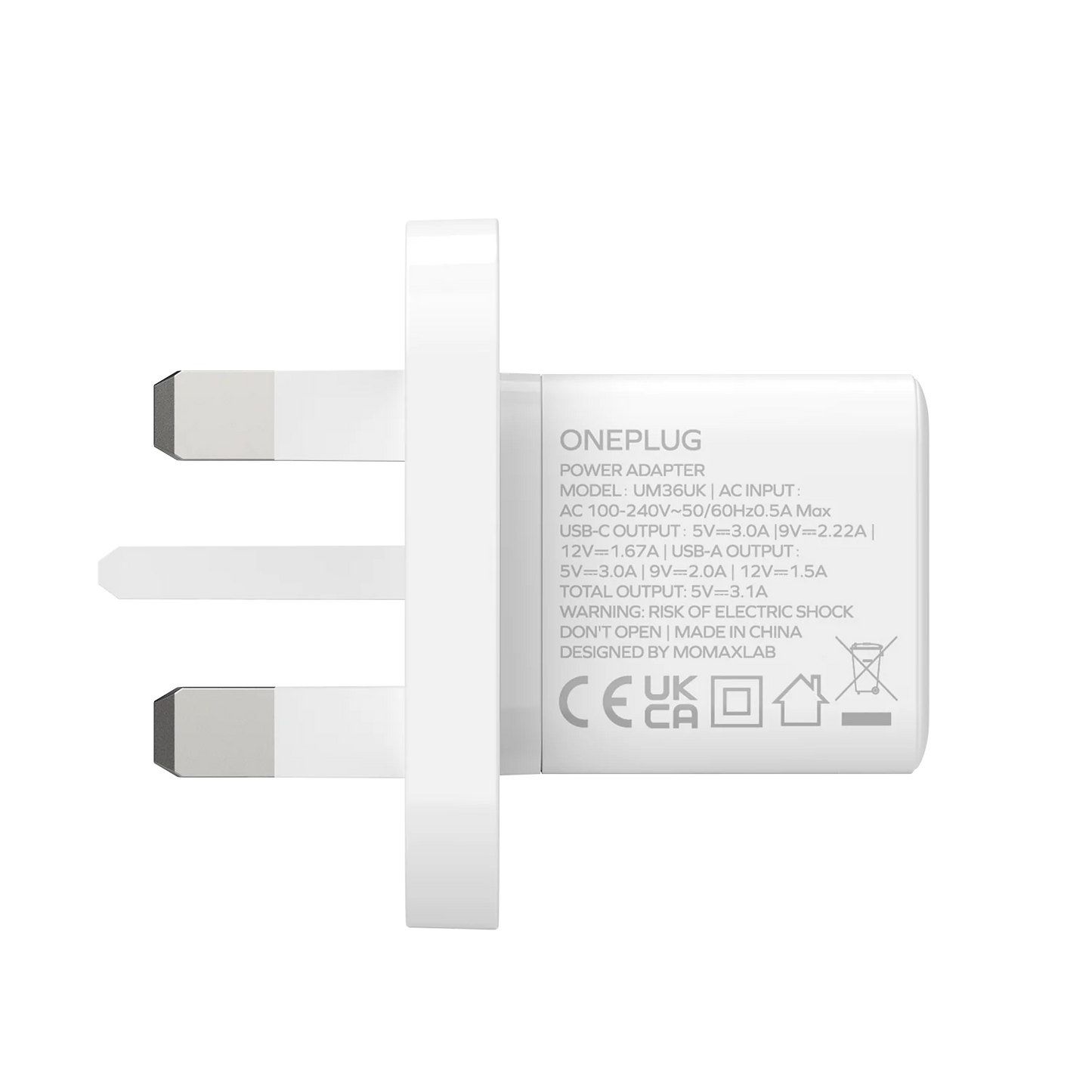 شاحن موماكس وان بلاج بحجم صغير بمنفذي تايب سي ويو اس بي اي وبقدرة شحن 20 واط | Momax One Plug 20W 2-Port Mini Charger | Dual Port Fast Charger